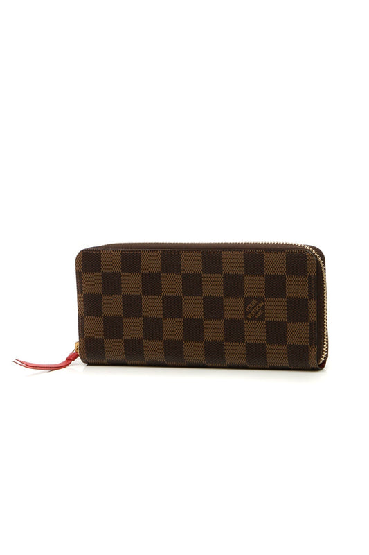Clemence Wallet - Damier Ebene/Cerise