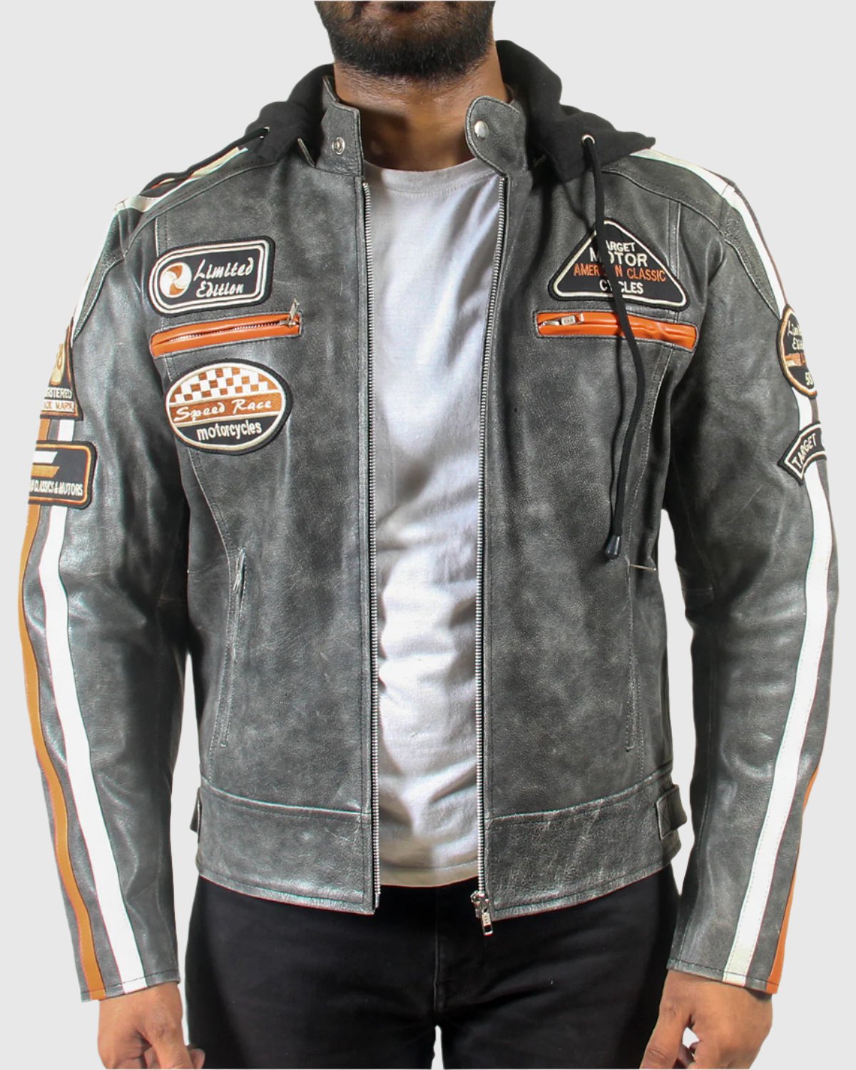Mens Retro Padded Leather Motorcycle Jacket
Superior Quality Material
Armored Padding for Extra Protection
Practical Design Elements
Adjustable Warmth for All Seasons
