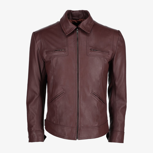 Mens Trucker Leather Jacket