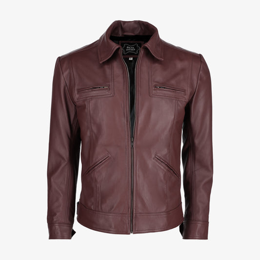 Mens Trucker Leather Jacket