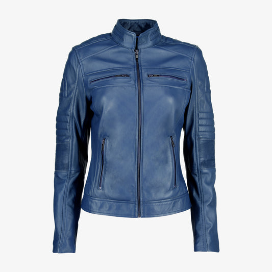 Women Cafe Racer Leather Jacket