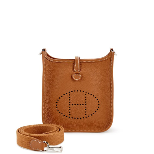 Hermes Gold Clemence Evelyne TPM Bag Palladium Hardware