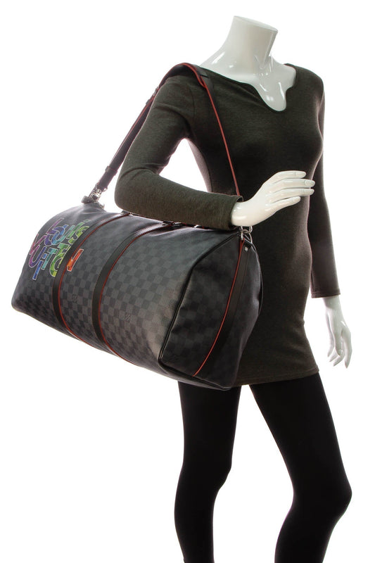 Letter Keepall Bandouliere 50 Travel Bag - Damier Graphite