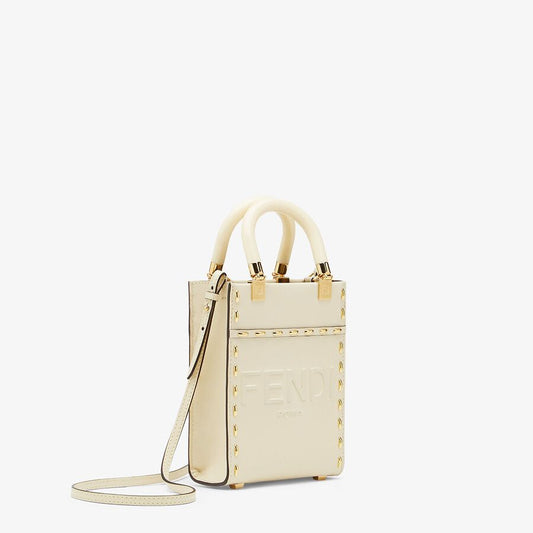 Fendi White Leather Mini Bag