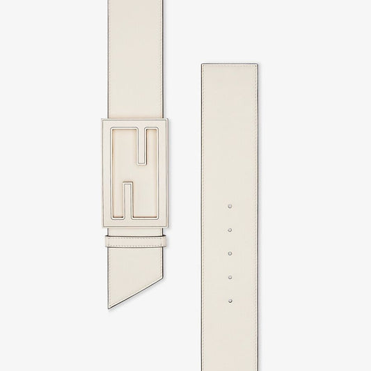 Fendi White Leather Belt