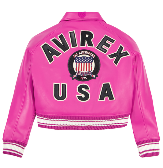 Avirex Cropped Icon Jacket Pink