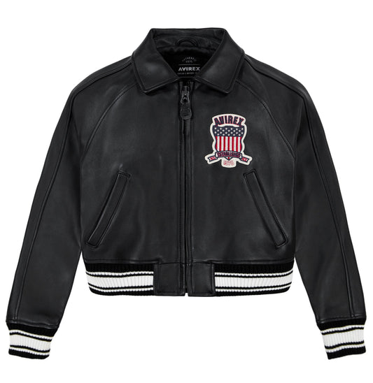 Avirex Cropped Icon Jacket Black