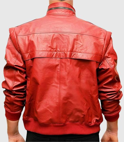 Mens Red Faux Leather Jacket