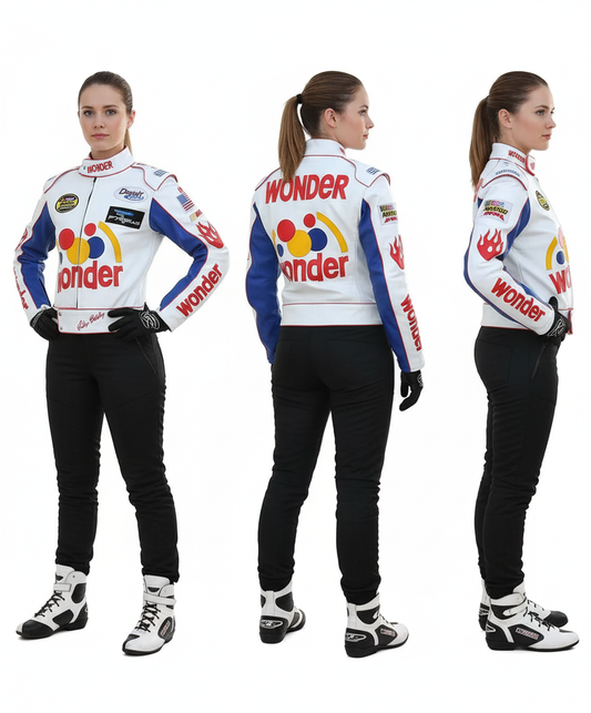 Ricky Bobby Wonder Motorcycle Cosplay Costume Jacket for Women