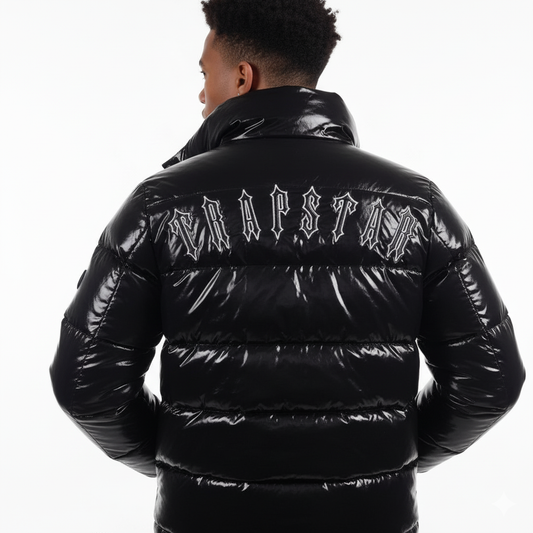 Trapstar Irongate Detachable Hooded Puffer Jacket Gloss Black