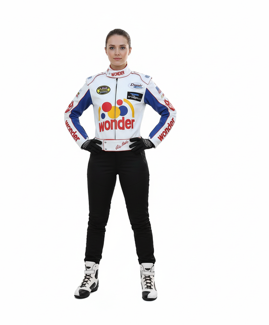 Ricky Bobby Wonder Motorcycle Cosplay Costume Jacket for Women