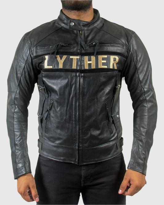 LYTHER Mens Padded Motorcycle Jacket