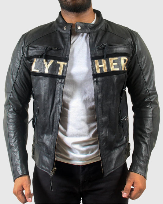 LYTHER Mens Padded Motorcycle Jacket