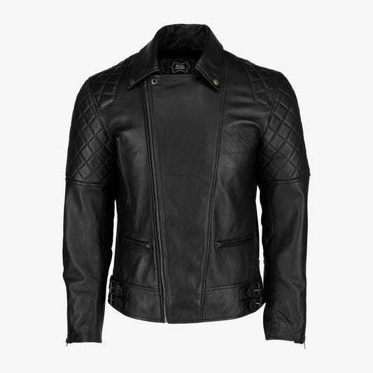 Mens Diamond Quilted Leather Jacket