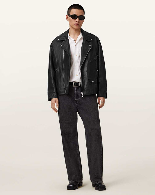 Bradford Oversized Leather Biker Jacket