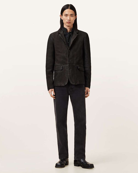 Survey Double Layered Leather Blazer