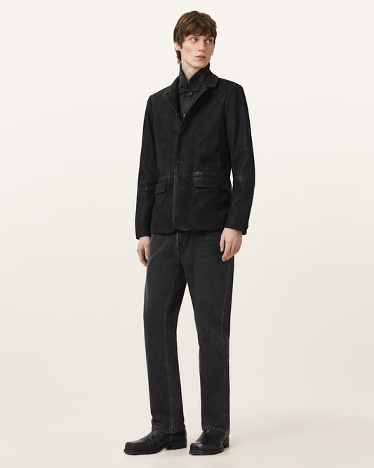 Survey Double Layered Leather Blazer