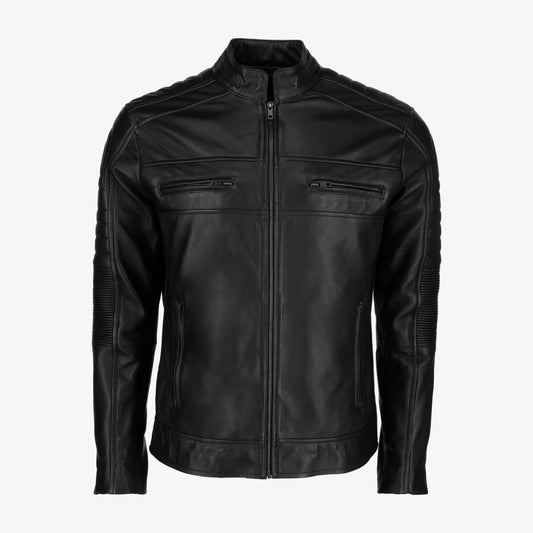 Mens Cafe Racer  Leather Jacket