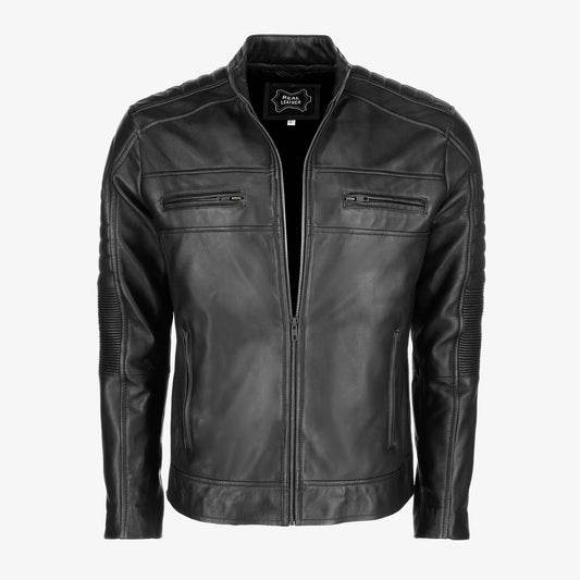 Mens Cafe Racer  Leather Jacket
