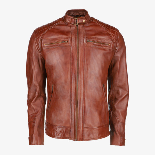 Mens Classic Brown Leather Jacket