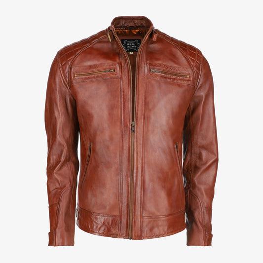 Mens Classic Brown Leather Jacket