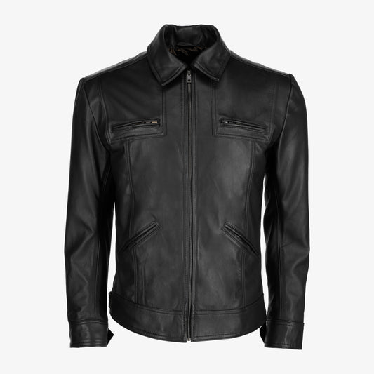 Mens Trucker Leather Jacket