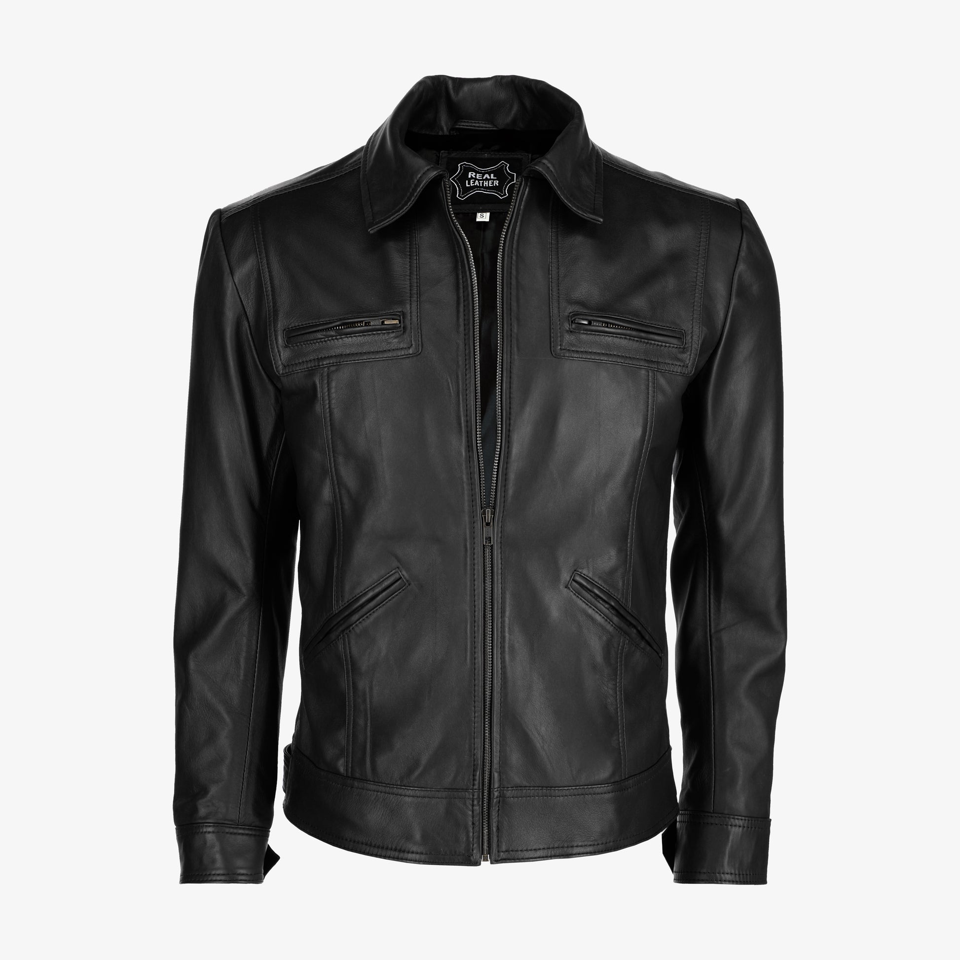 Mens Trucker Leather Jacket