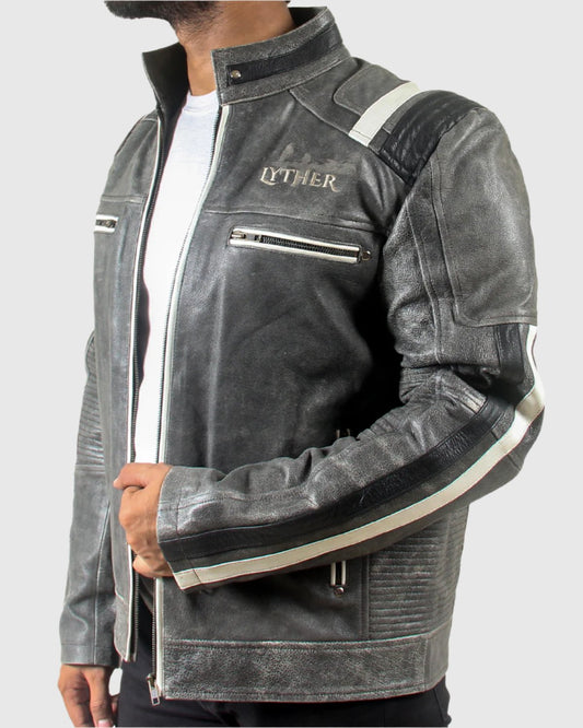 Mens Vintage Retro Motorcycle Leather Jacket