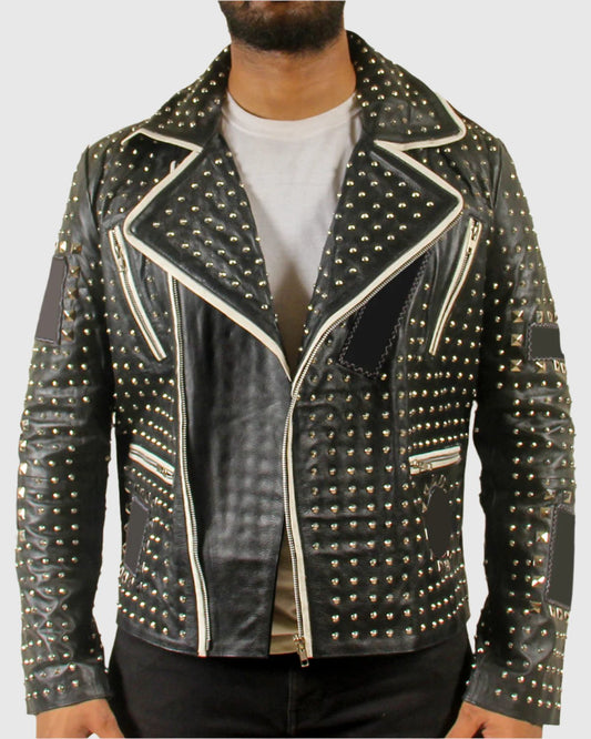 Mens Black Studded Jacket