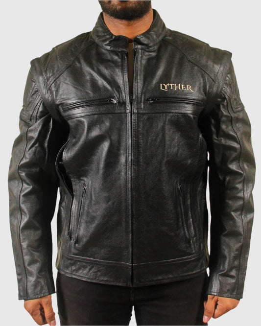 Mens Motorcycle Vest Convertible Black Leather Jacket