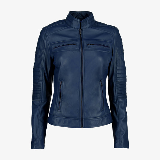 Women Cafe Racer Leather Jacket