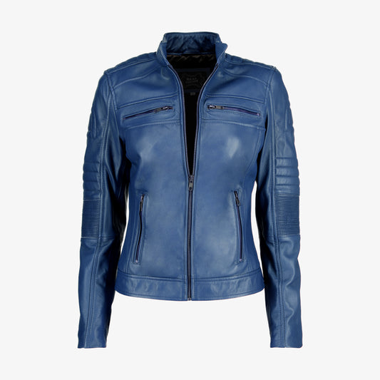 Women Cafe Racer Leather Jacket