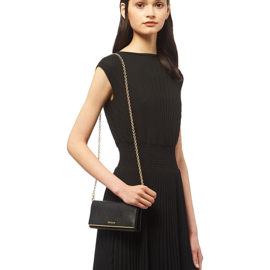 Saffiano Leather Continental Mini Clutch Bag